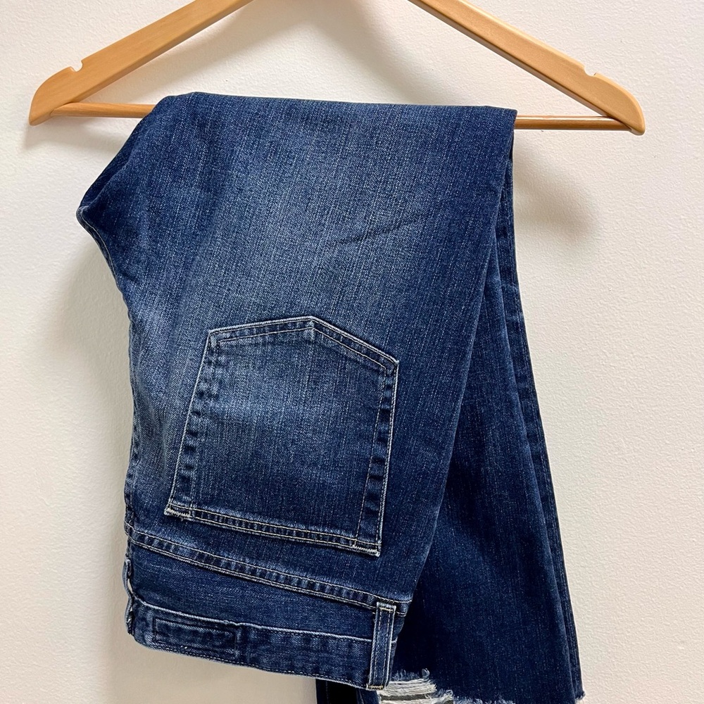 AG Adriano Goldschmied Blue Washed Denim Jeans “The Jodi Crop”